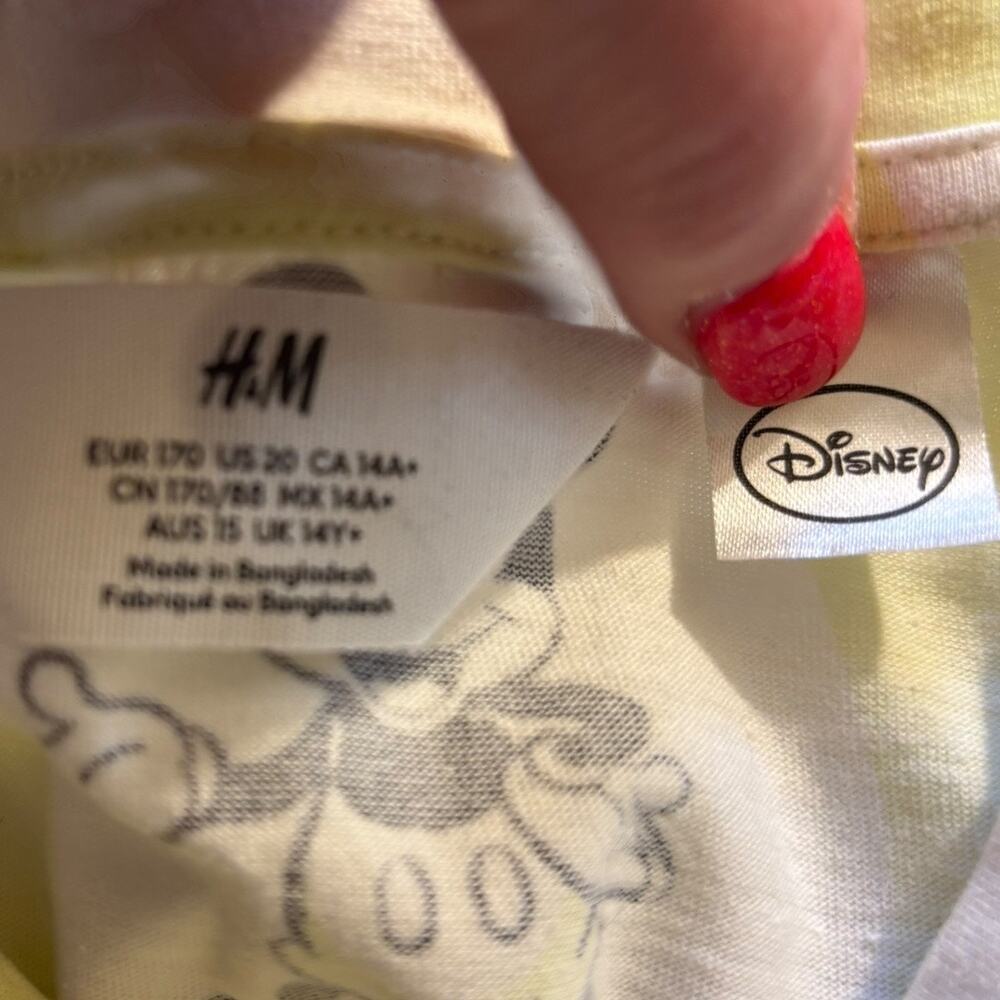 H&M NWOT Girls Mickey Mouse Tie Hem T-Shirt - Size 14Y - Picture 4 of 5
